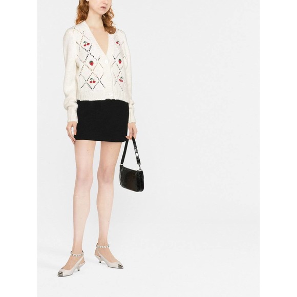 NWT $1121 Alessandra Rich V-neck button-fastening cardigan - Picture 1 of 6